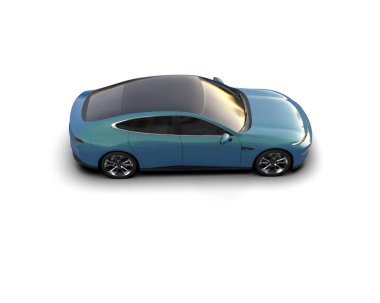 Modern gerçekçi araba beyaz arka planda izole edilmiş. 3d oluşturma