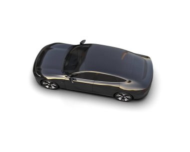 Modern gerçekçi araba beyaz arka planda izole edilmiş. 3d oluşturma