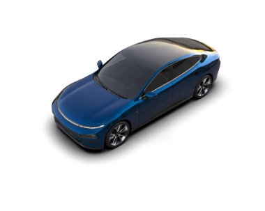 Modern gerçekçi araba beyaz arka planda izole edilmiş. 3d oluşturma