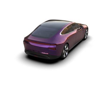 Modern araba beyaz arka planda izole edilmiş. 3d resimleme