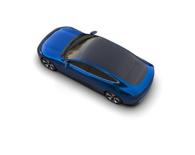 Modern araba beyaz arka planda izole edilmiş. 3d resimleme