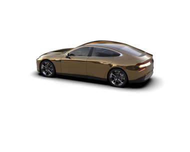 Modern araba beyaz arka planda izole edilmiş. 3d resimleme