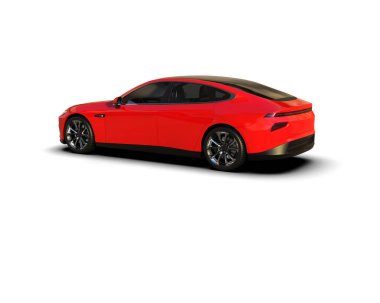 Modern araba beyaz arka planda izole edilmiş. 3d resimleme