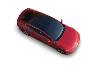 Modern araba beyaz arka planda izole edilmiş. 3d resimleme