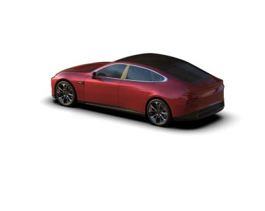 Modern araba beyaz arka planda izole edilmiş. 3d resimleme