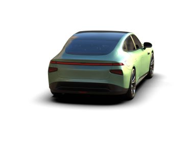 Modern araba beyaz arka planda izole edilmiş. 3d resimleme