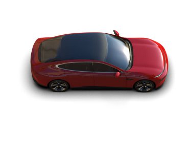 Modern araba beyaz arka planda izole edilmiş. 3d resimleme