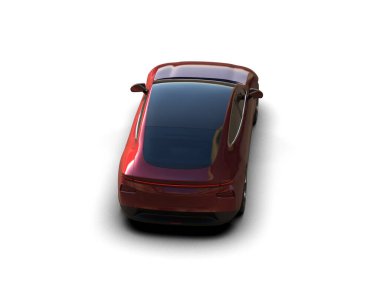 Modern araba beyaz arka planda izole edilmiş. 3d resimleme