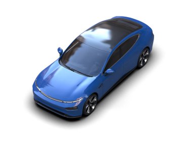 Modern araba beyaz arka planda izole edilmiş. 3d resimleme