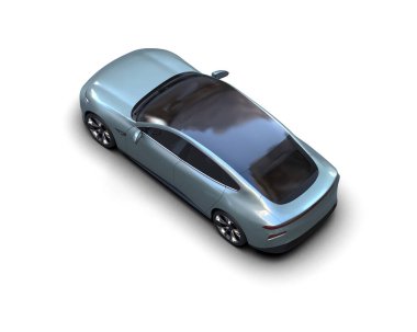 Modern araba beyaz arka planda izole edilmiş. 3d resimleme