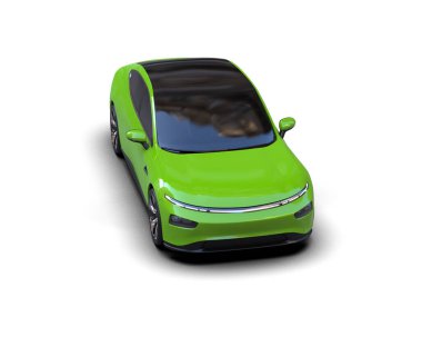 Modern araba beyaz arka planda izole edilmiş. 3d resimleme