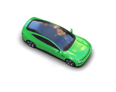 Modern araba beyaz arka planda izole edilmiş. 3d resimleme
