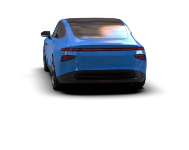 Modern araba beyaz arka planda izole edilmiş. 3d resimleme