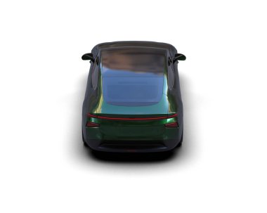 Modern araba beyaz arka planda izole edilmiş. 3d resimleme