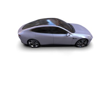 Modern araba beyaz arka planda izole edilmiş. 3d resimleme