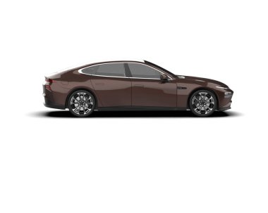 Modern araba beyaz arka planda izole edilmiş. 3d resimleme