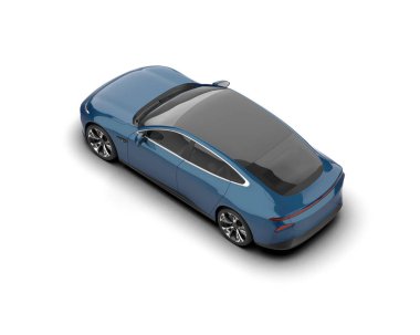 Modern araba beyaz arka planda izole edilmiş. 3d resimleme