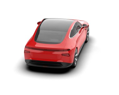 Modern araba beyaz arka planda izole edilmiş. 3d resimleme