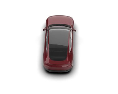 Modern araba beyaz arka planda izole edilmiş. 3d resimleme