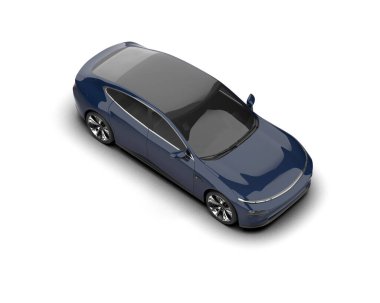 Modern araba beyaz arka planda izole edilmiş. 3d resimleme