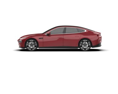 Modern araba beyaz arka planda izole edilmiş. 3d resimleme