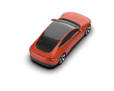 Modern araba beyaz arka planda izole edilmiş. 3d resimleme