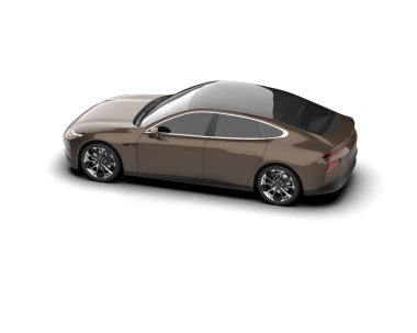 Modern araba beyaz arka planda izole edilmiş. 3d resimleme