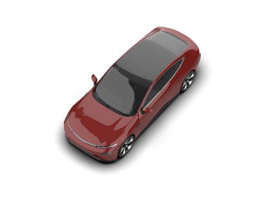 Modern araba beyaz arka planda izole edilmiş. 3d resimleme
