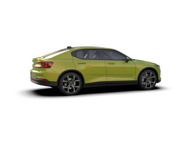 Modern araba beyaz arka planda izole edilmiş. 3d resimleme