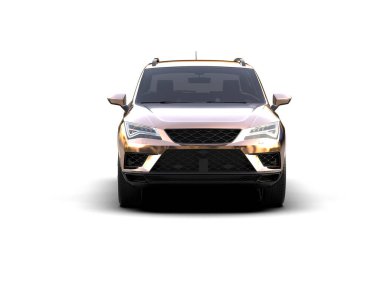 Modern araba beyaz arka planda izole edilmiş. 3d resimleme