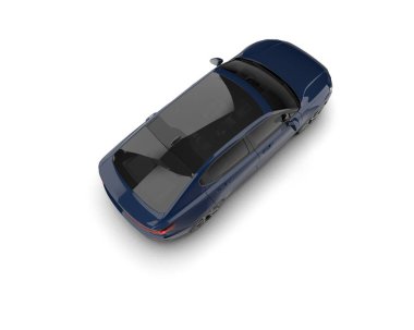 Modern araba beyaz arka planda izole edilmiş. 3d resimleme