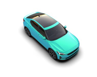 Modern araba beyaz arka planda izole edilmiş. 3d resimleme