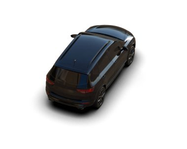 Modern araba beyaz arka planda izole edilmiş. 3d resimleme