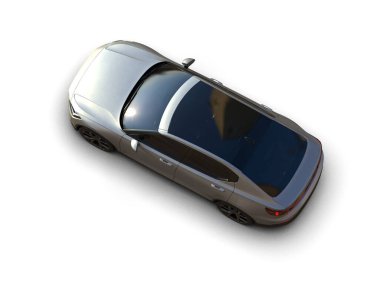 Modern araba beyaz arka planda izole edilmiş. 3d resimleme