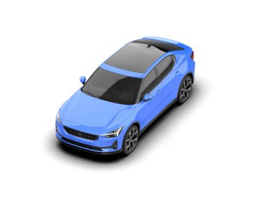 Modern araba beyaz arka planda izole edilmiş. 3d resimleme