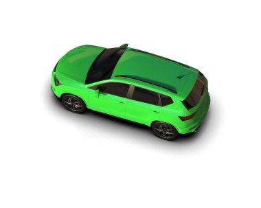 Modern araba beyaz arka planda izole edilmiş. 3d resimleme
