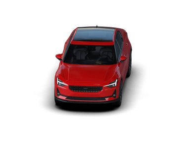 Modern araba beyaz arka planda izole edilmiş. 3d resimleme