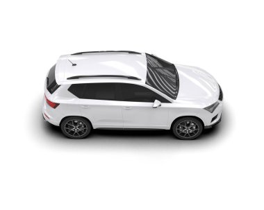 Modern araba beyaz arka planda izole edilmiş. 3d resimleme