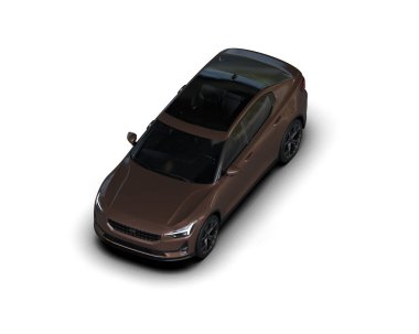 Modern araba beyaz arka planda izole edilmiş. 3d resimleme