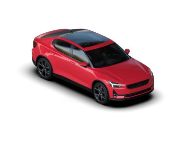 Modern araba beyaz arka planda izole edilmiş. 3d resimleme