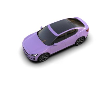 Modern araba beyaz arka planda izole edilmiş. 3d resimleme