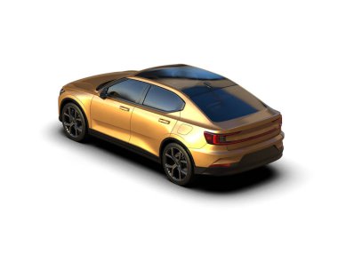 Modern araba beyaz arka planda izole edilmiş. 3d resimleme