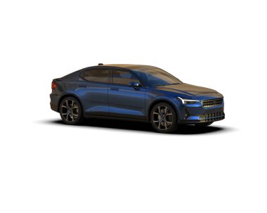 Modern araba beyaz arka planda izole edilmiş. 3d resimleme