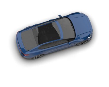 Modern araba beyaz arka planda izole edilmiş. 3d resimleme