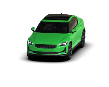 Modern araba beyaz arka planda izole edilmiş. 3d resimleme