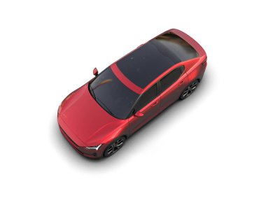 Modern araba beyaz arka planda izole edilmiş. 3d resimleme