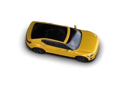 Modern araba beyaz arka planda izole edilmiş. 3d resimleme