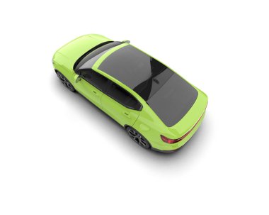 Modern araba beyaz arka planda izole edilmiş. 3d resimleme