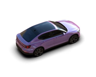 Modern araba beyaz arka planda izole edilmiş. 3d resimleme