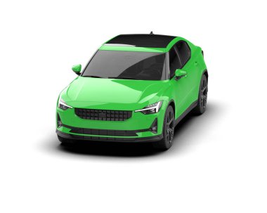 Modern araba beyaz arka planda izole edilmiş. 3d resimleme